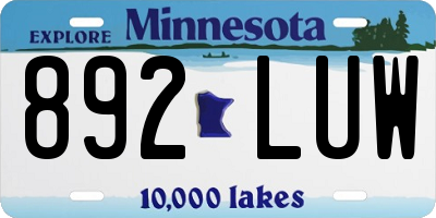 MN license plate 892LUW