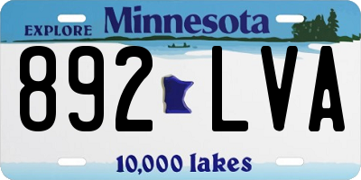 MN license plate 892LVA