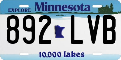 MN license plate 892LVB