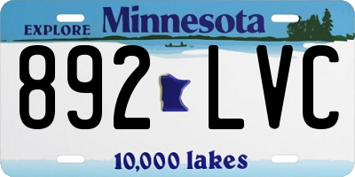 MN license plate 892LVC