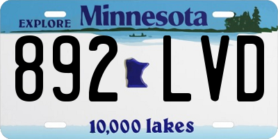MN license plate 892LVD