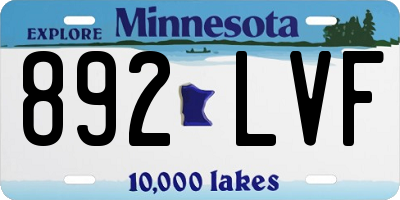 MN license plate 892LVF