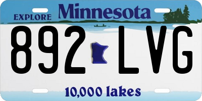 MN license plate 892LVG