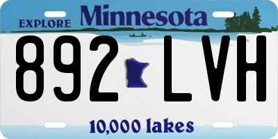 MN license plate 892LVH