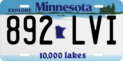 MN license plate 892LVI