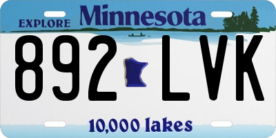 MN license plate 892LVK