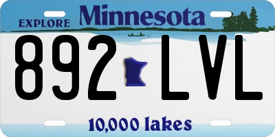 MN license plate 892LVL