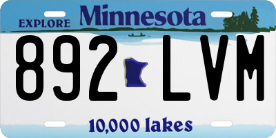 MN license plate 892LVM