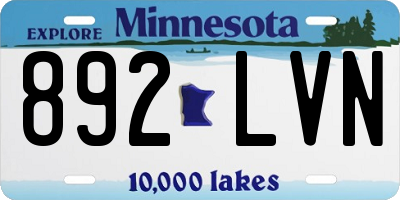 MN license plate 892LVN