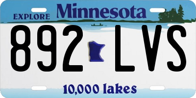 MN license plate 892LVS