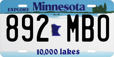 MN license plate 892MBO
