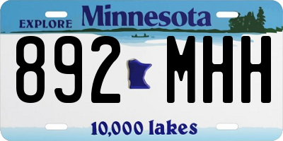 MN license plate 892MHH