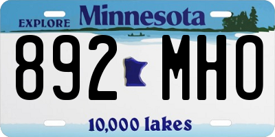 MN license plate 892MHO