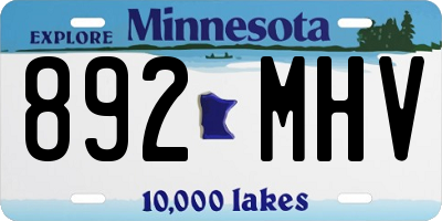 MN license plate 892MHV