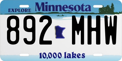 MN license plate 892MHW