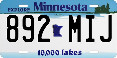 MN license plate 892MIJ