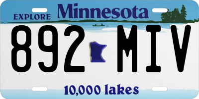 MN license plate 892MIV