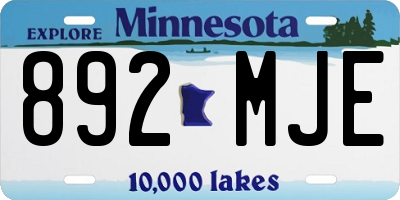 MN license plate 892MJE