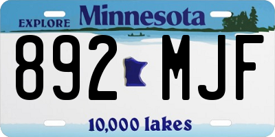 MN license plate 892MJF