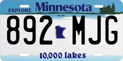 MN license plate 892MJG