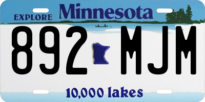 MN license plate 892MJM