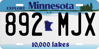 MN license plate 892MJX
