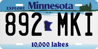MN license plate 892MKI