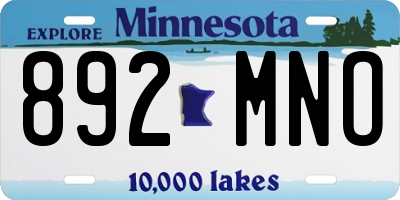 MN license plate 892MNO