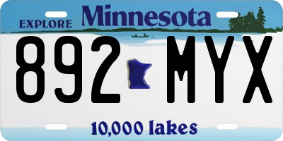 MN license plate 892MYX