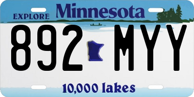 MN license plate 892MYY