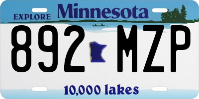 MN license plate 892MZP