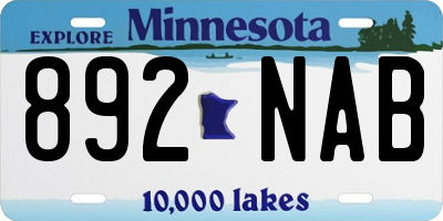 MN license plate 892NAB