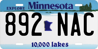 MN license plate 892NAC