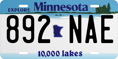 MN license plate 892NAE