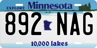 MN license plate 892NAG
