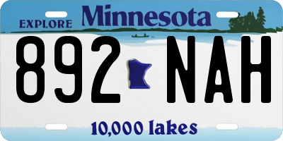 MN license plate 892NAH
