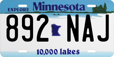 MN license plate 892NAJ