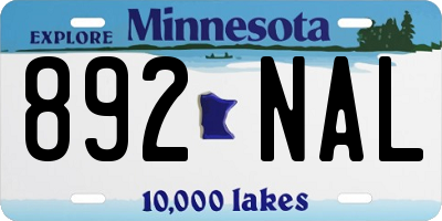 MN license plate 892NAL