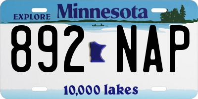 MN license plate 892NAP