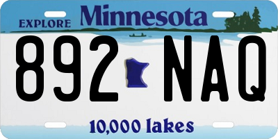 MN license plate 892NAQ