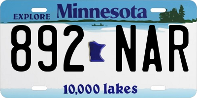 MN license plate 892NAR