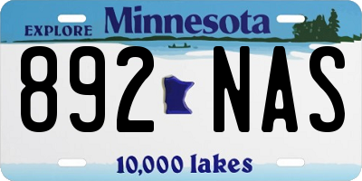 MN license plate 892NAS