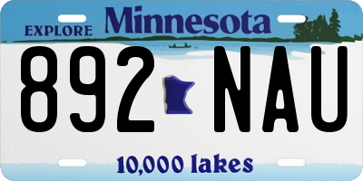 MN license plate 892NAU