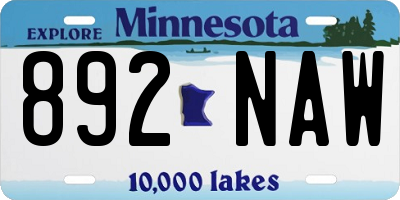 MN license plate 892NAW