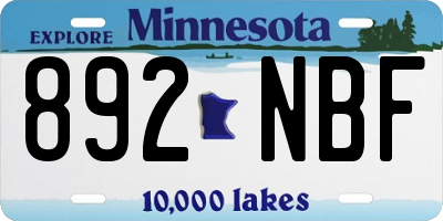 MN license plate 892NBF