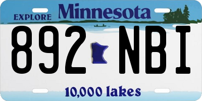 MN license plate 892NBI