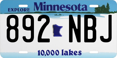 MN license plate 892NBJ