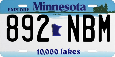 MN license plate 892NBM