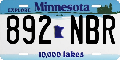 MN license plate 892NBR