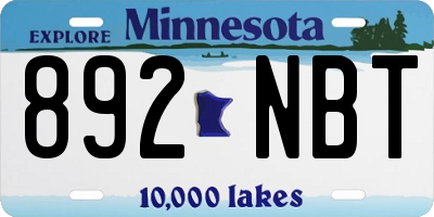 MN license plate 892NBT